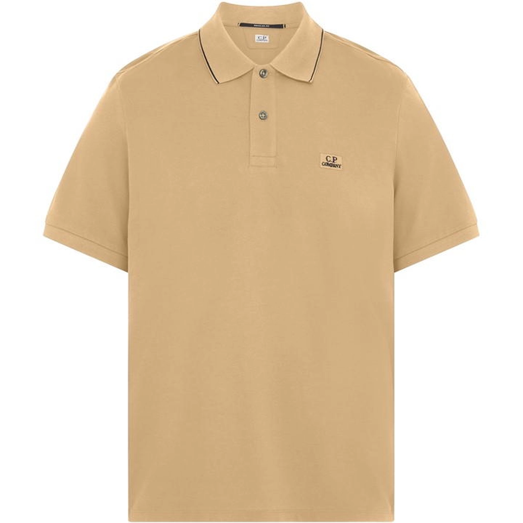 CP Company Short Sleeve Tipped Polo Shirt - Beige
